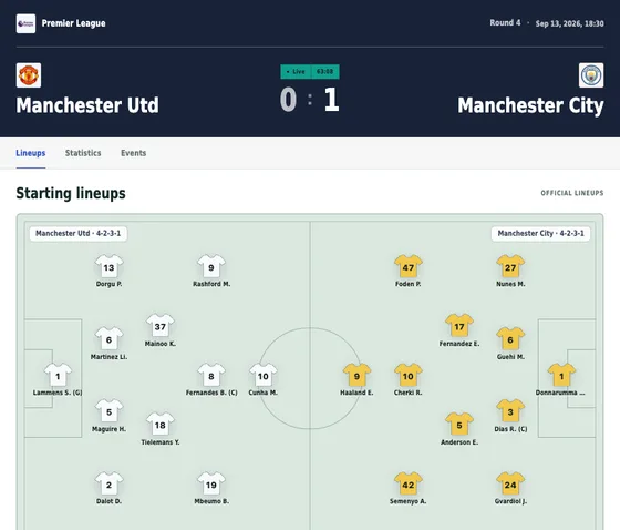 Match center widget preview