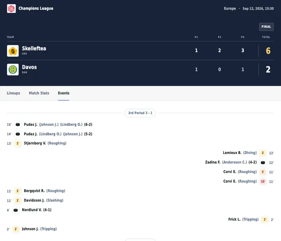 Match center widget preview